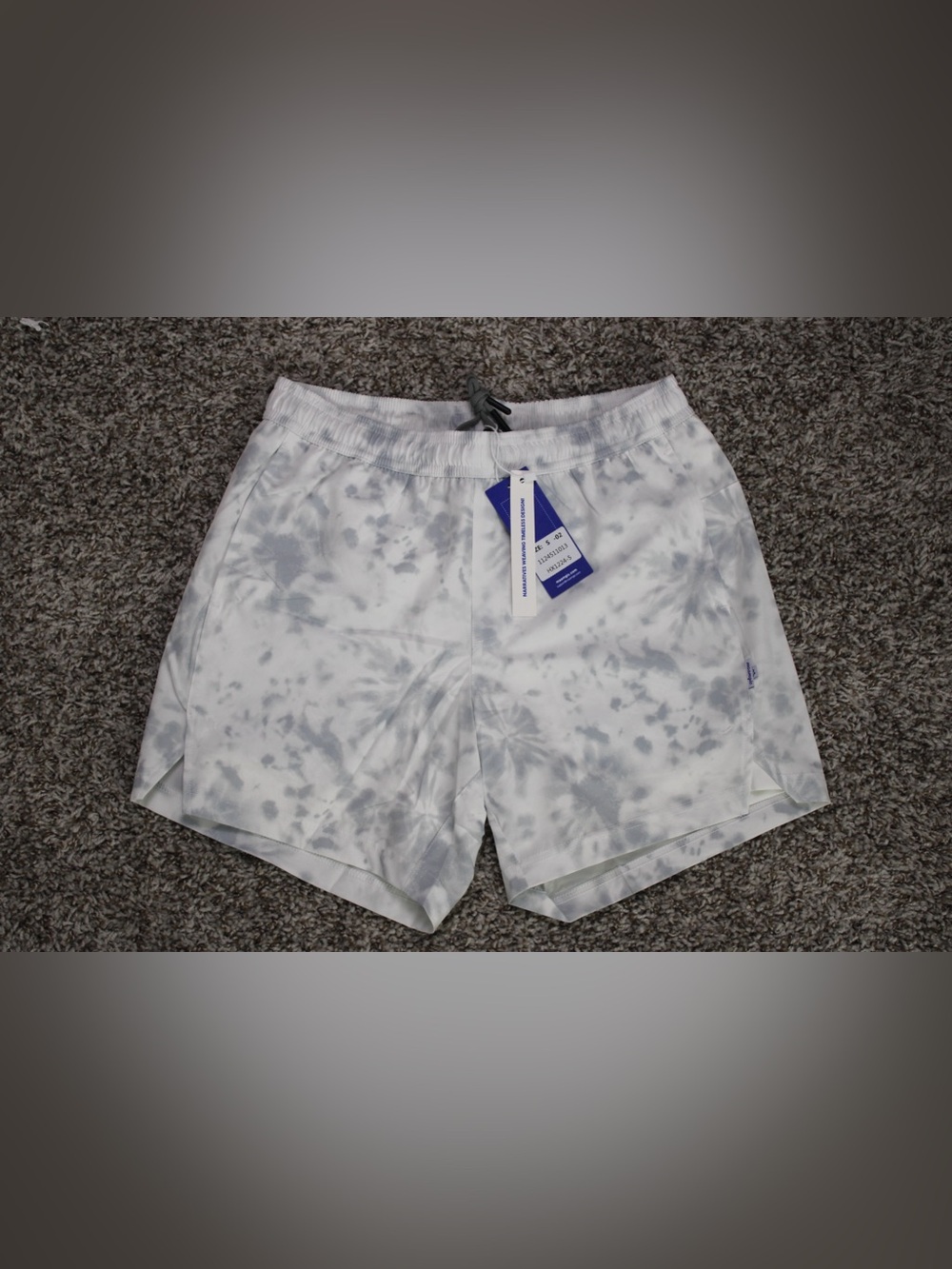Maamgic Men’s Athletic Compression Lined Swim Trunks Shorts White Gray Tie-Dye